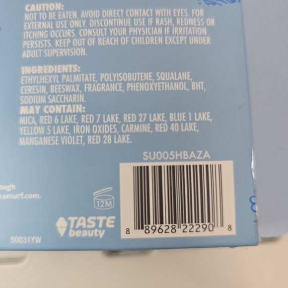 THE SMURFS Lip Balm Set 4 Pc Flavored TASTE BEAUTY Strawberry Smurfberry Vanilla - Picture 4 of 4
